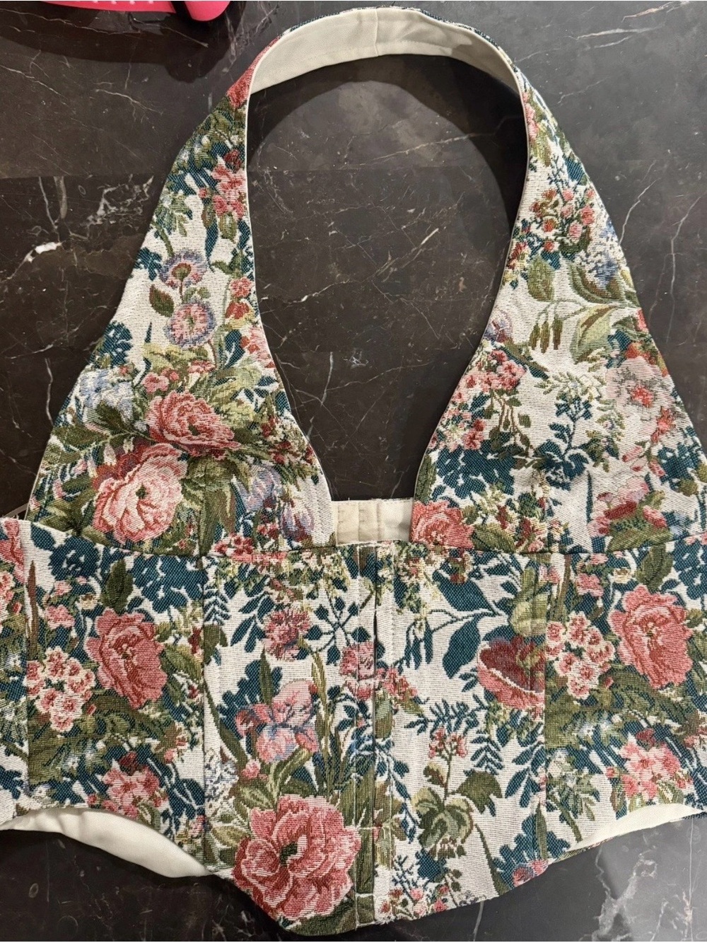 Floral Halter Crop Top in Multicolor